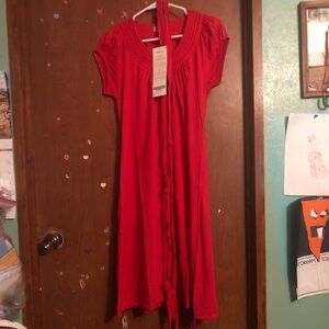 NWT Ethos Paris Seneca Coton Bio (Hibiscus) Small Pullover Dress Organic Cotton